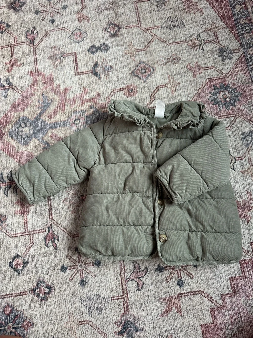 H&M 9M Olive Green Quilted Puffer Jacket